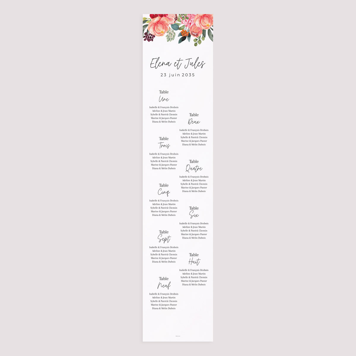 Plan de table Mariage Papier Pop's Flowers photo N° 3