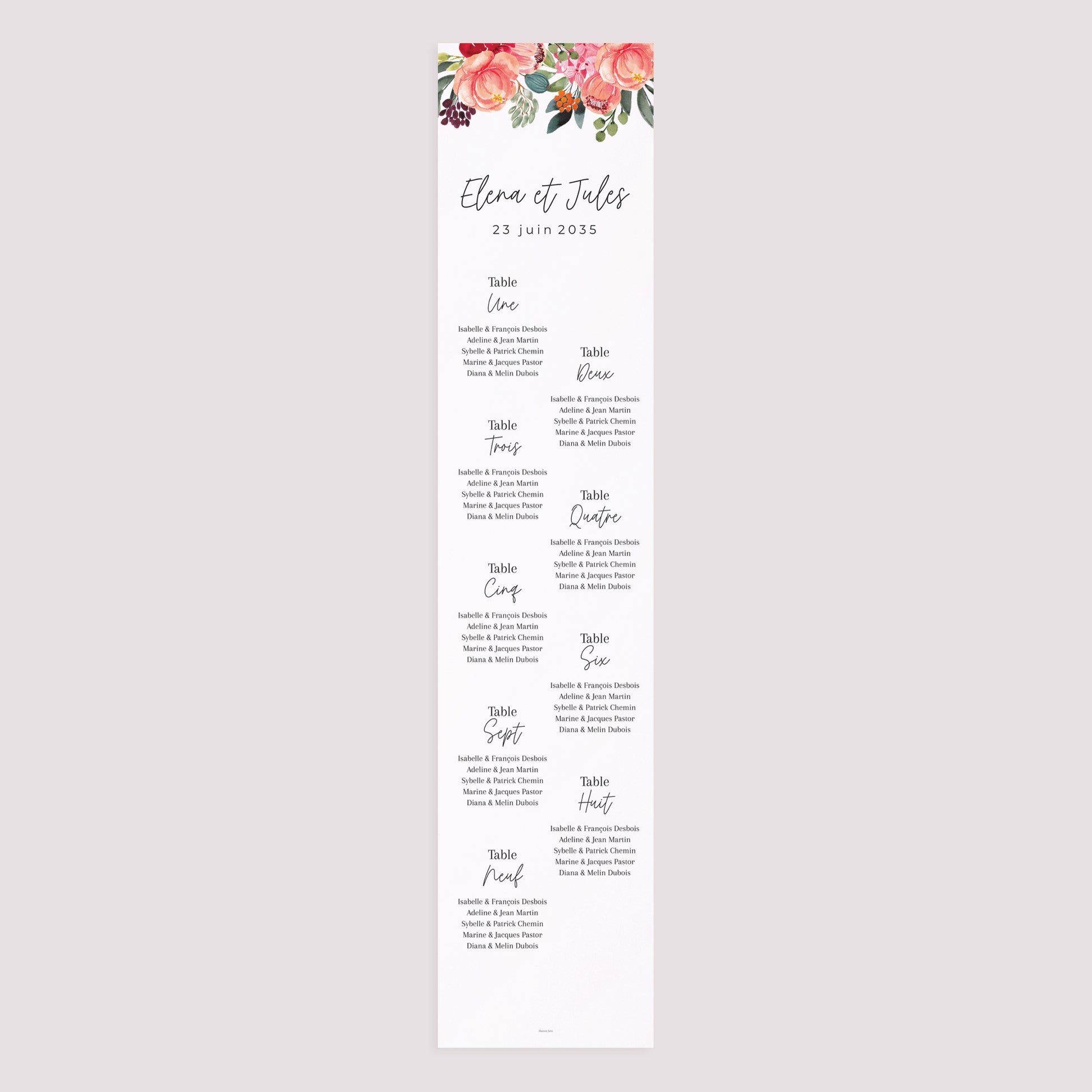 Plan de table Mariage Papier Pop's Flowers photo N° 3