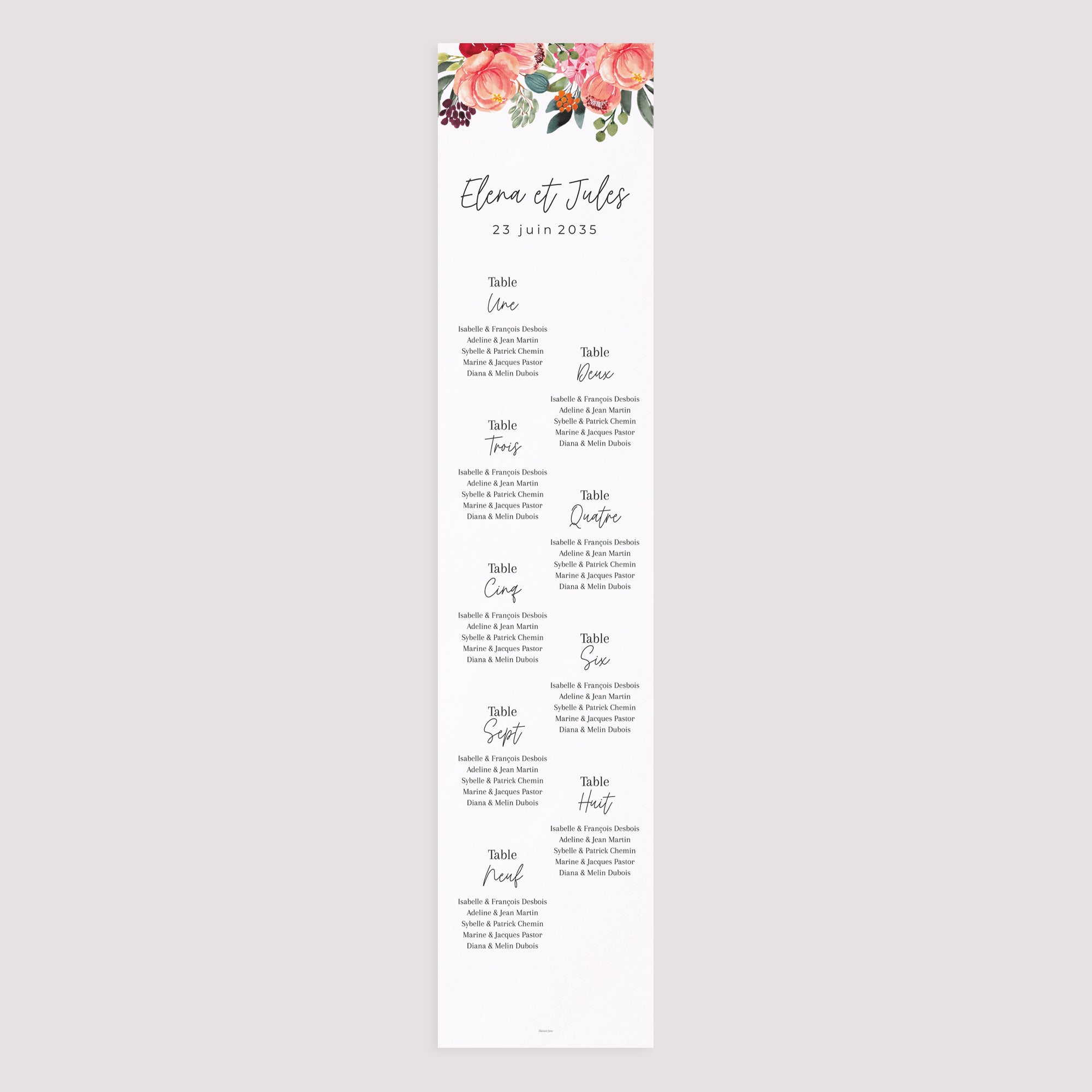 Plan de table Mariage Papier Pop's Flowers photo N° 3