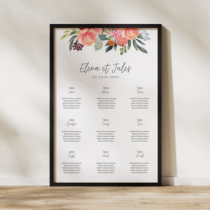 Plan de table Mariage Portrait 60 x 90 cm Pop's Flowers photo N° 1