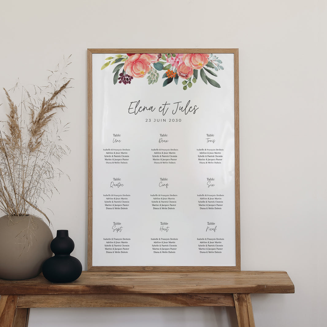 Plan de table Mariage Portrait Pop's Flowers photo N° 2