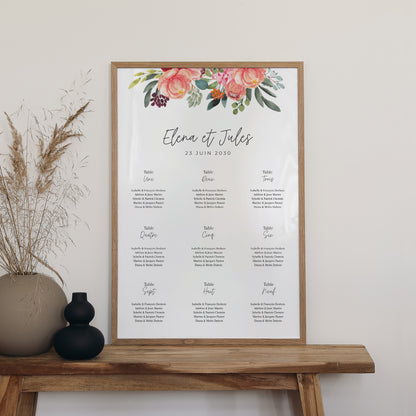 Plan de table Mariage Portrait 60 x 90 cm Pop's Flowers photo N° 2