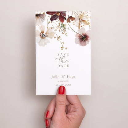 Save the date Mariage Portrait Fleurs séchées des prés II photo N° 2