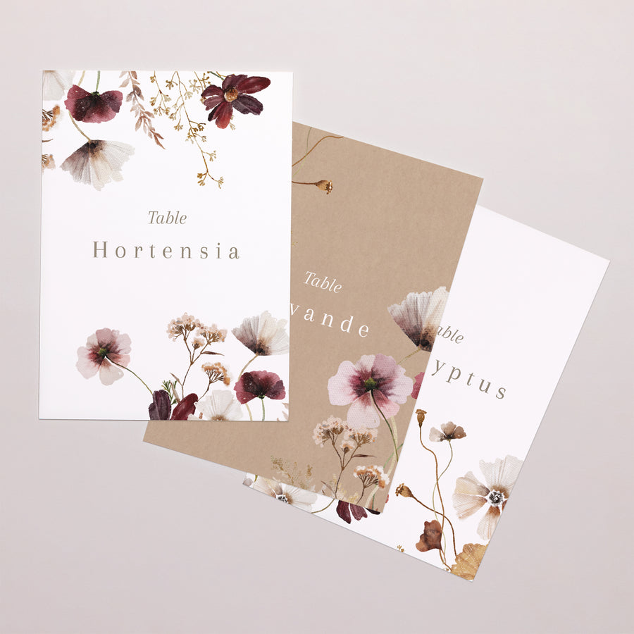 Marque table Mariage Rectangle Fleurs séchées des prés II photo