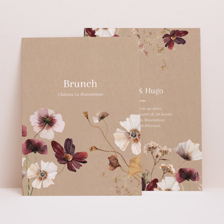Invitations Mariage Portrait Fleurs séchées des prés II photo