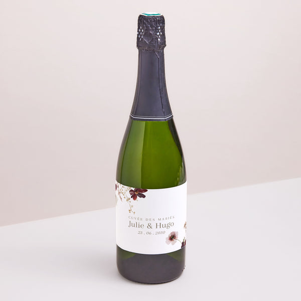 Etiquette bouteille Mariage Paysage Fleurs Séchées des Prés II photo