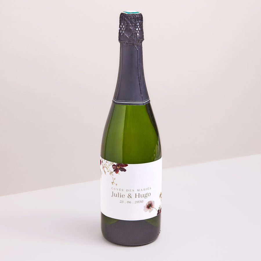 Champagne personnalisé Fleuri pour un cadeau Champagne personnalisé Fleuri pour un cadeau