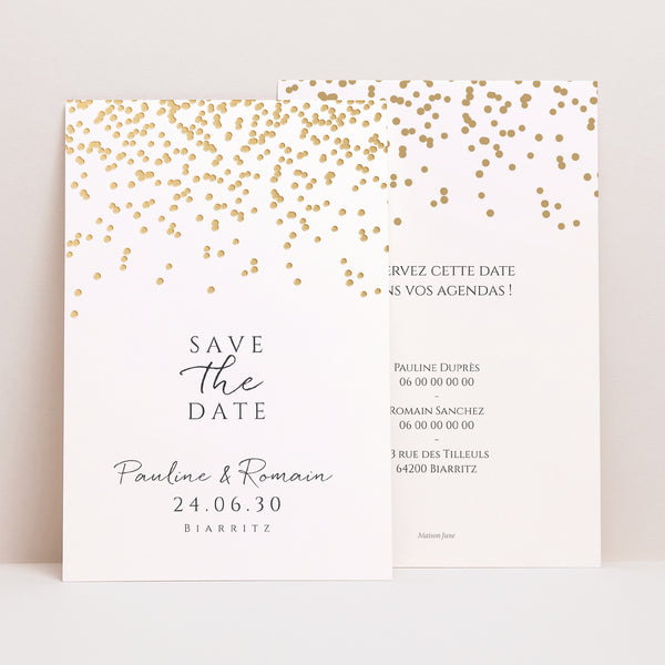 Save the date Mariage Portrait Confettis photo