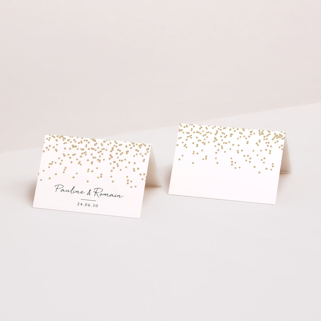 Marque-place Mariage 2 volets Confettis photo N° 1