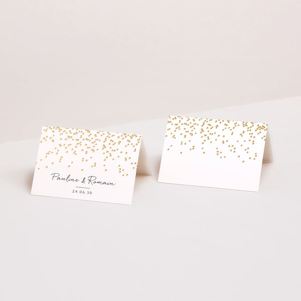 Marque-place Mariage 2 volets Confettis photo