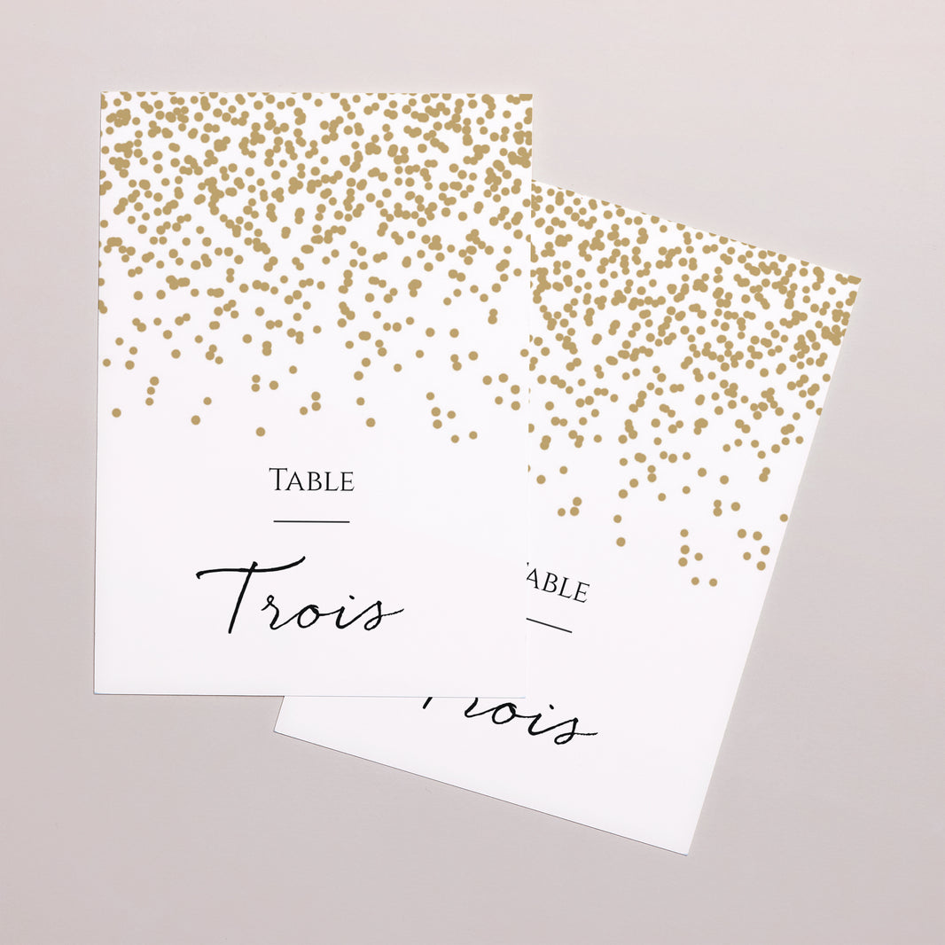 Marque table Mariage Rectangle Confettis photo N° 2