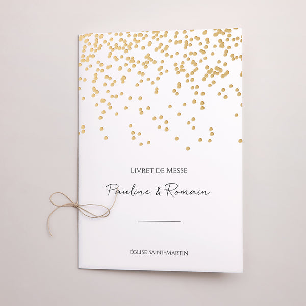 Livret de messe Mariage Double volet Confettis photo