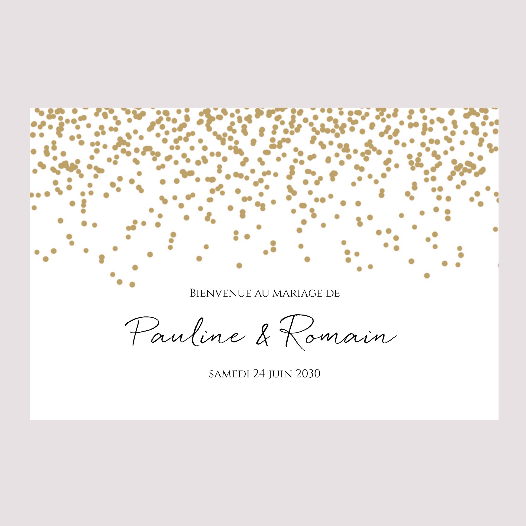 Panneau bienvenue Mariage Paysage 90 x 60 cm Confettis photo N° 2