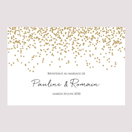 Panneau bienvenue Mariage Paysage 90 x 60 cm Confettis
