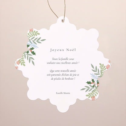 Carte de Noel Fin d'année Flocon à suspendre Des sourires pour Noël photo N° 2