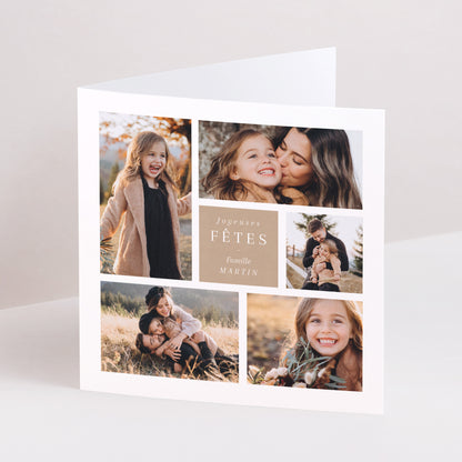 Carte de Noel Fin d'année Carré double volet Multiphotos photo N° 1