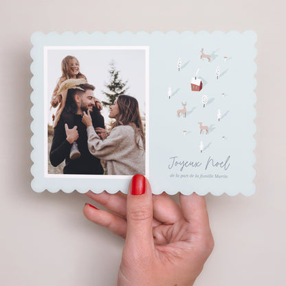 Carte de Noel Fin d'année Paysage, bords biscuit Hiver tout doux photo N° 3