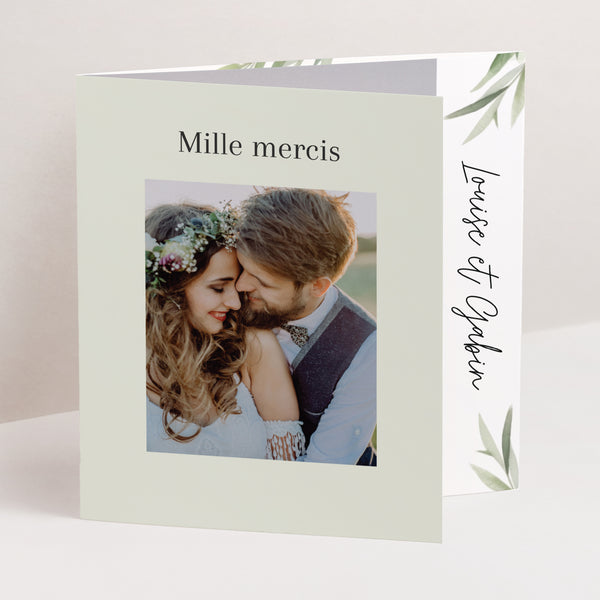 Remerciements Mariage Triptyque asymétrique Feuilles d'Olivier photo