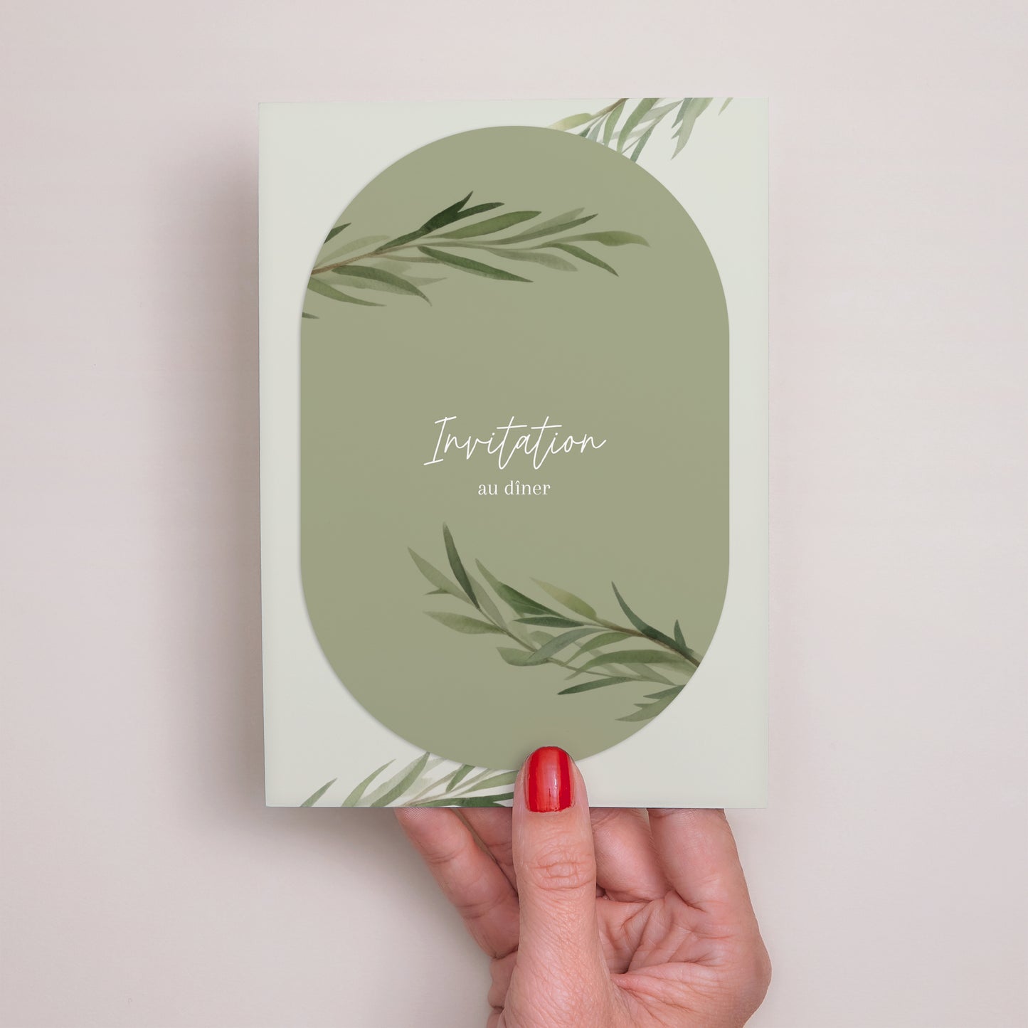 Faire-part Mariage bandeau, 2 cartes Feuilles d'olivier photo N° 2