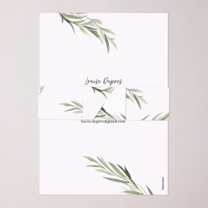 Faire-part Mariage bandeau, 2 cartes Feuilles d'olivier photo N° 4