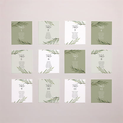 Plan de table Mariage Lot de 12 Feuilles d'olivier photo N° 1