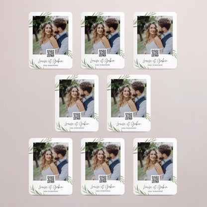Remerciements Mariage Lot de 8, magnétique, rectangle coins arrondis Feuilles d'Olivier photo N° 3