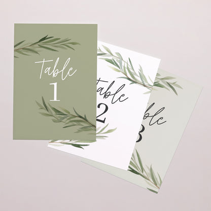 Marque table Mariage Rectangle Feuilles d'olivier photo N° 1