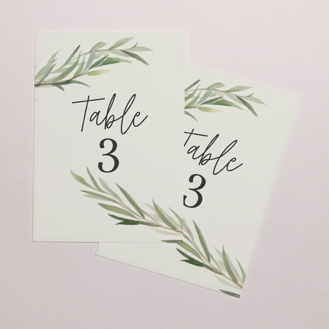 Marque table Mariage Rectangle Feuilles d'olivier photo N° 2