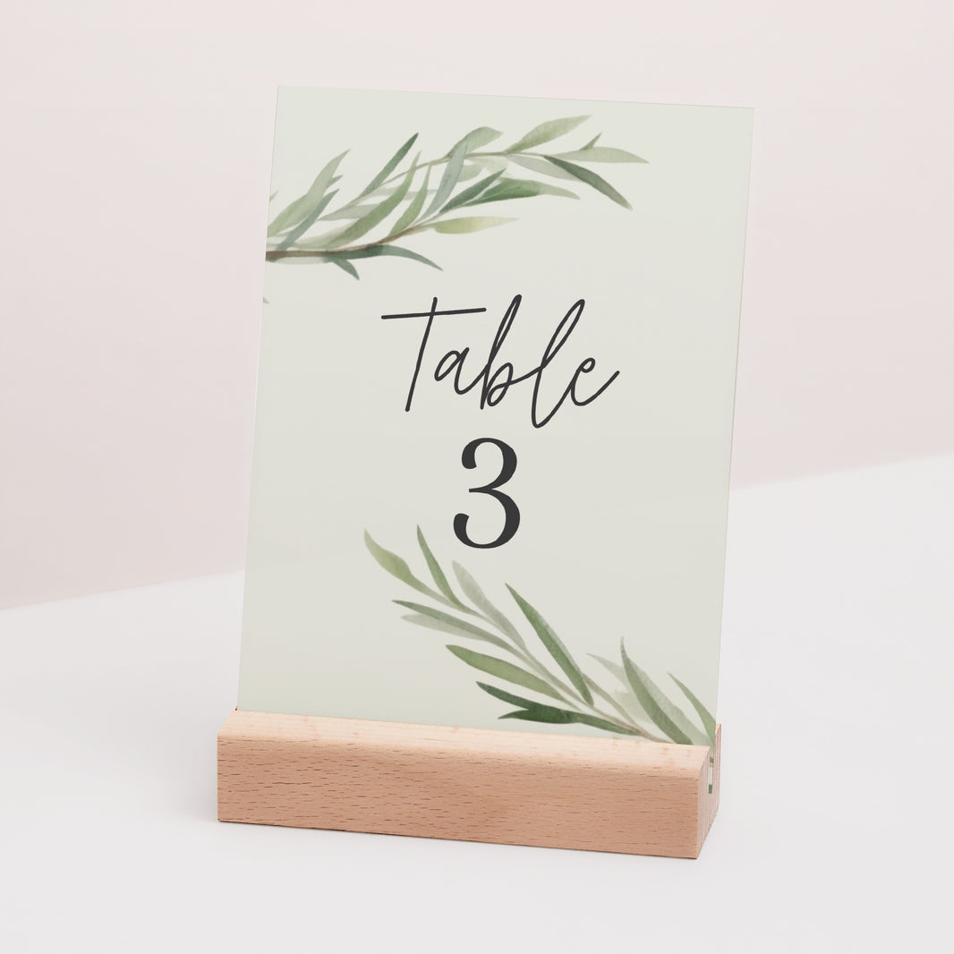 Marque table Mariage Rectangle Feuilles d'olivier photo N° 3