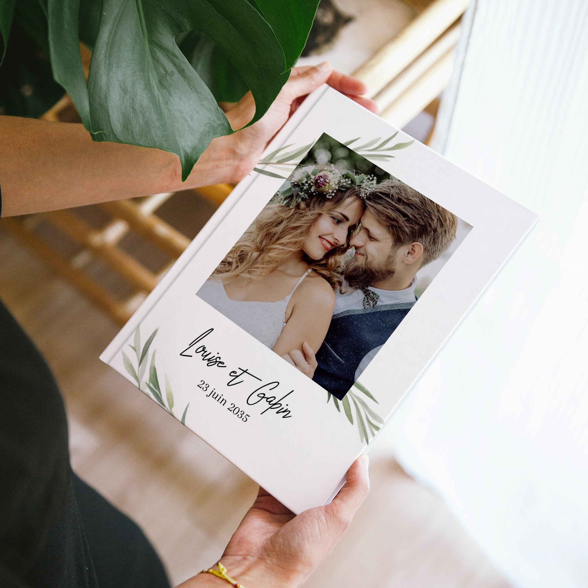 Album photo Mariage A4 portrait 48 pages Feuilles d'Olivier photo N° 1
