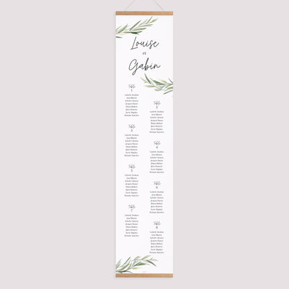 Plan de table Mariage Papier Feuilles d'Olivier photo N° 1