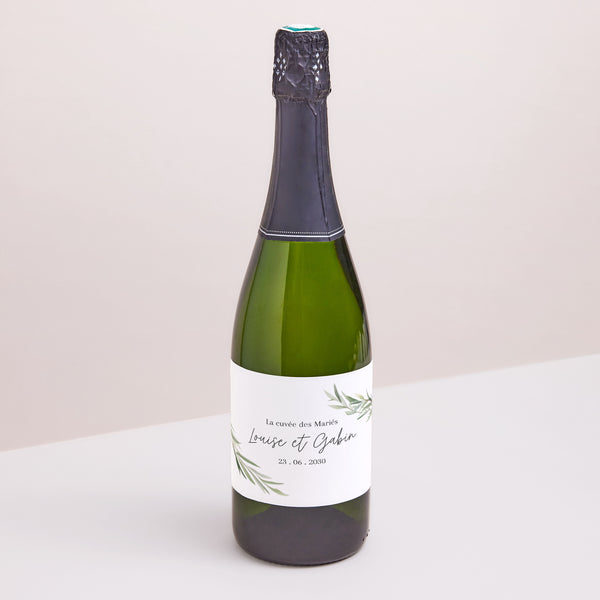 Etiquette bouteille Mariage Paysage Feuilles d'Olivier photo