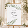 Panneau bienvenue Mariage Portrait 60 x 90 cm Feuilles d'Olivier photo N° 1