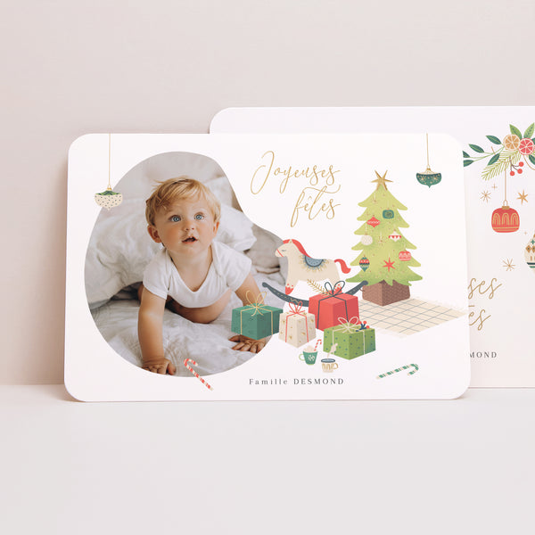 Carte de Noel Fin d'année Paysage, bords arrondis Un matin de noël photo