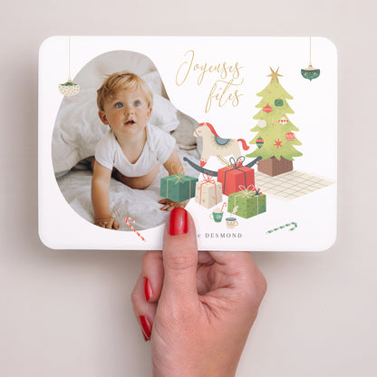 Carte de Noel Fin d'année Paysage, bords arrondis Un matin de noël photo N° 3