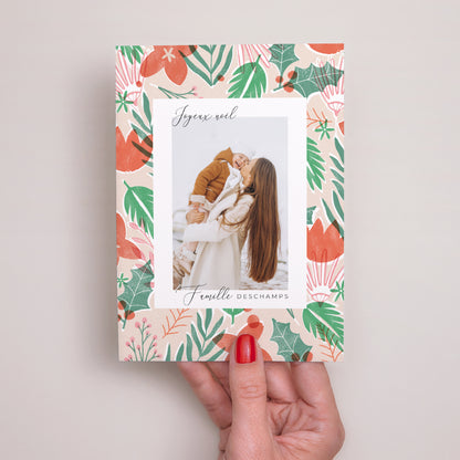 Carte de Noel Fin d'année Portrait Festive Flowers photo N° 2