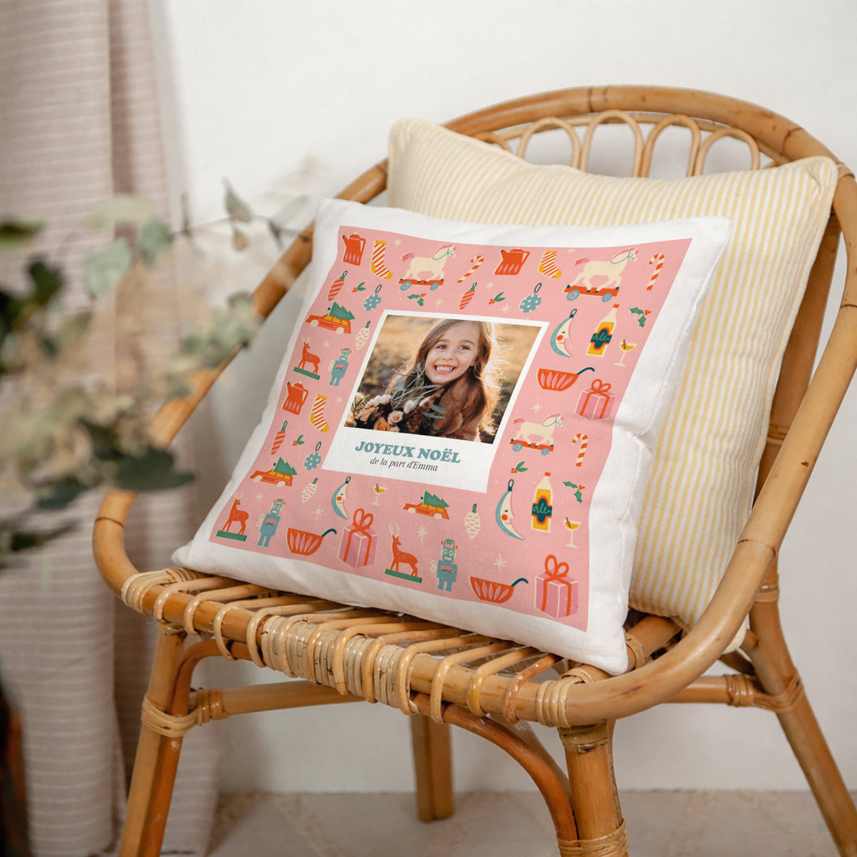 Coussin Fin d'année Beige naturel Féérie de noël photo N° 2