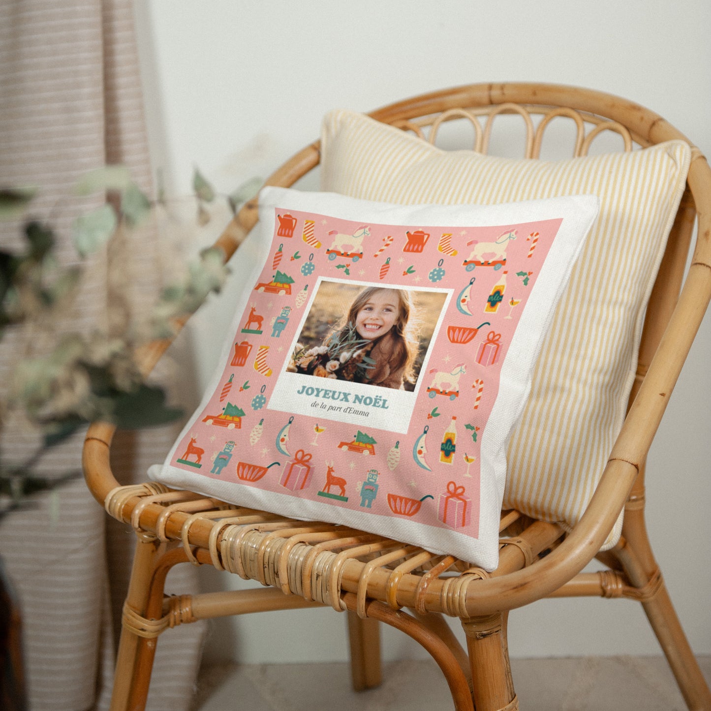 Coussin Fin d'année Beige naturel féérie de noël photo N° 2