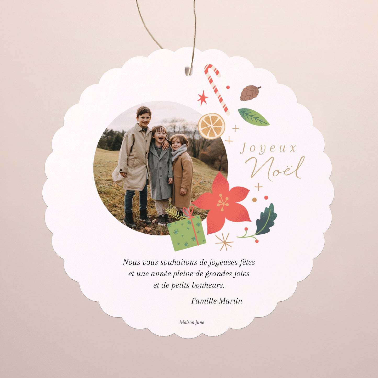 Carte de Noel Fin d'année À suspendre Tourbillon enchanté photo N° 2