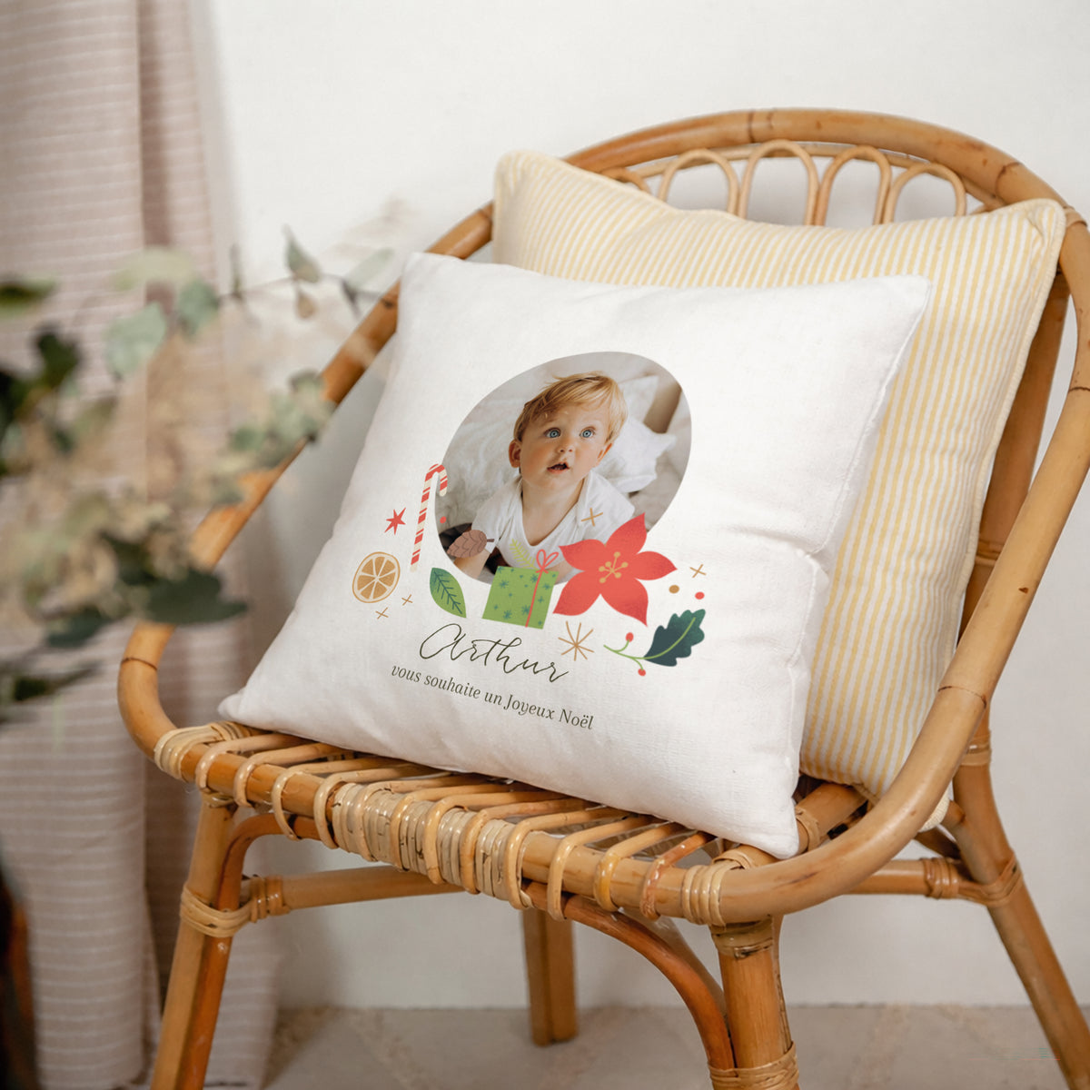 Coussin Fin d'année Beige naturel Tourbillon enchanté photo N° 2