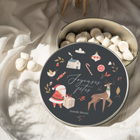 Boite métallique Objets Ronde Ho Ho Ho