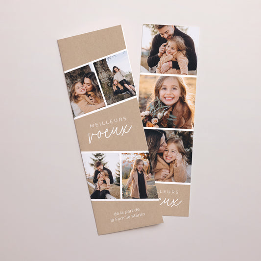 Carte de voeux Fin d'année Marque-page photo photocabine Xmas photo