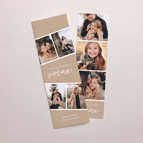 Carte de voeux Fin d'année Marque-page photo Photocabine Xmas photo