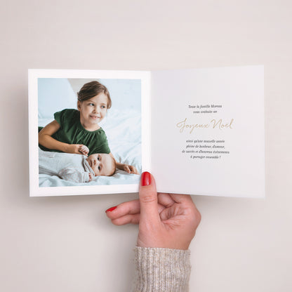 Carte de Noel Fin d'année Carré double volet Noël chaleureux photo N° 2