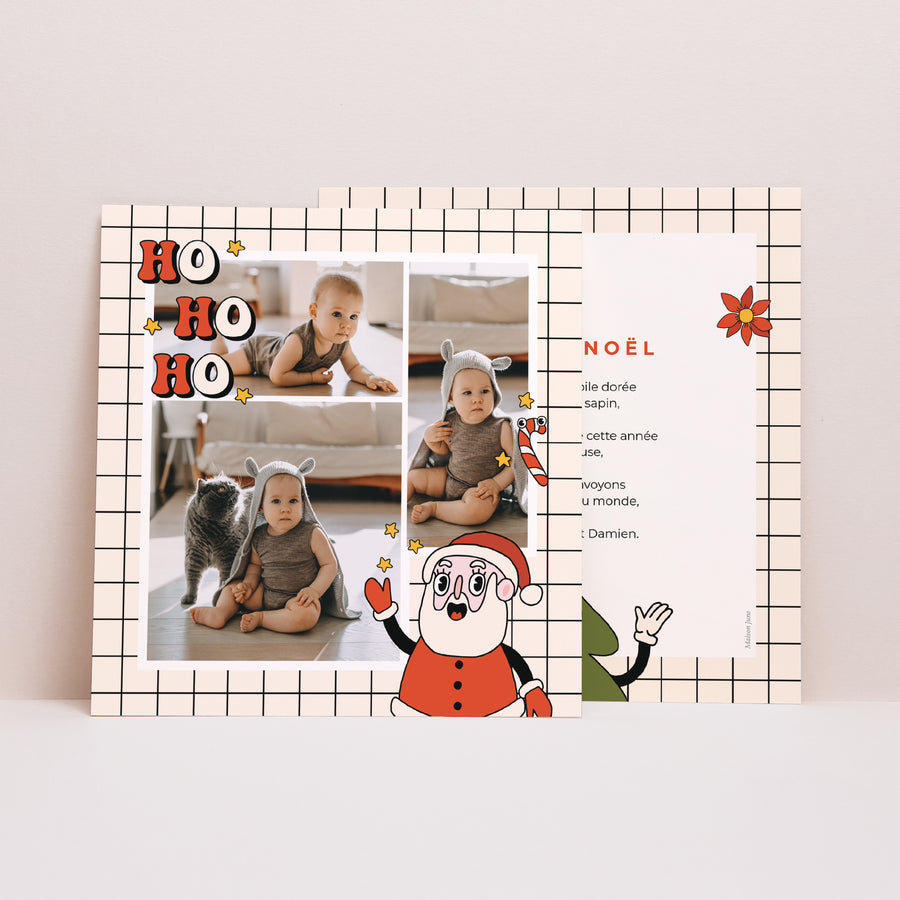 Carte de Noel Fin d'année Carré Noël pop photo