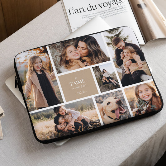 Housse ordinateur 15 pouces Multiphotos kraft photo