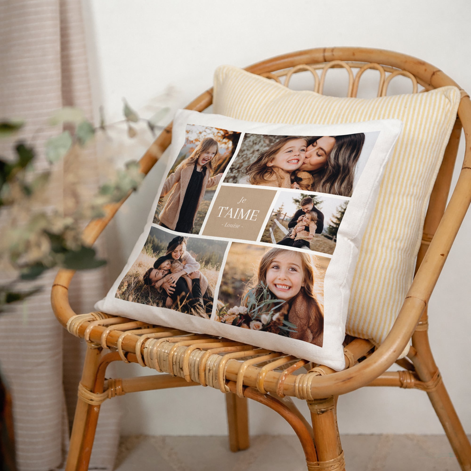 Coussin Objets Beige naturel Multiphotos kraft photo N° 2