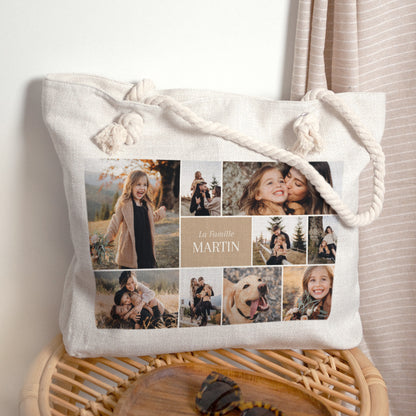 Sac de plage Objets Anse en corde Multiphotos kraft photo N° 1