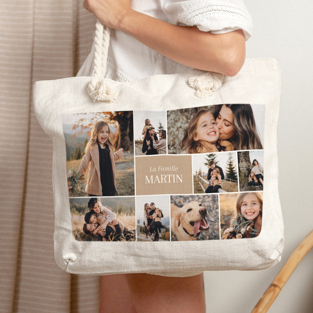 Sac de plage Objets Anse en corde Multiphotos kraft photo N° 2