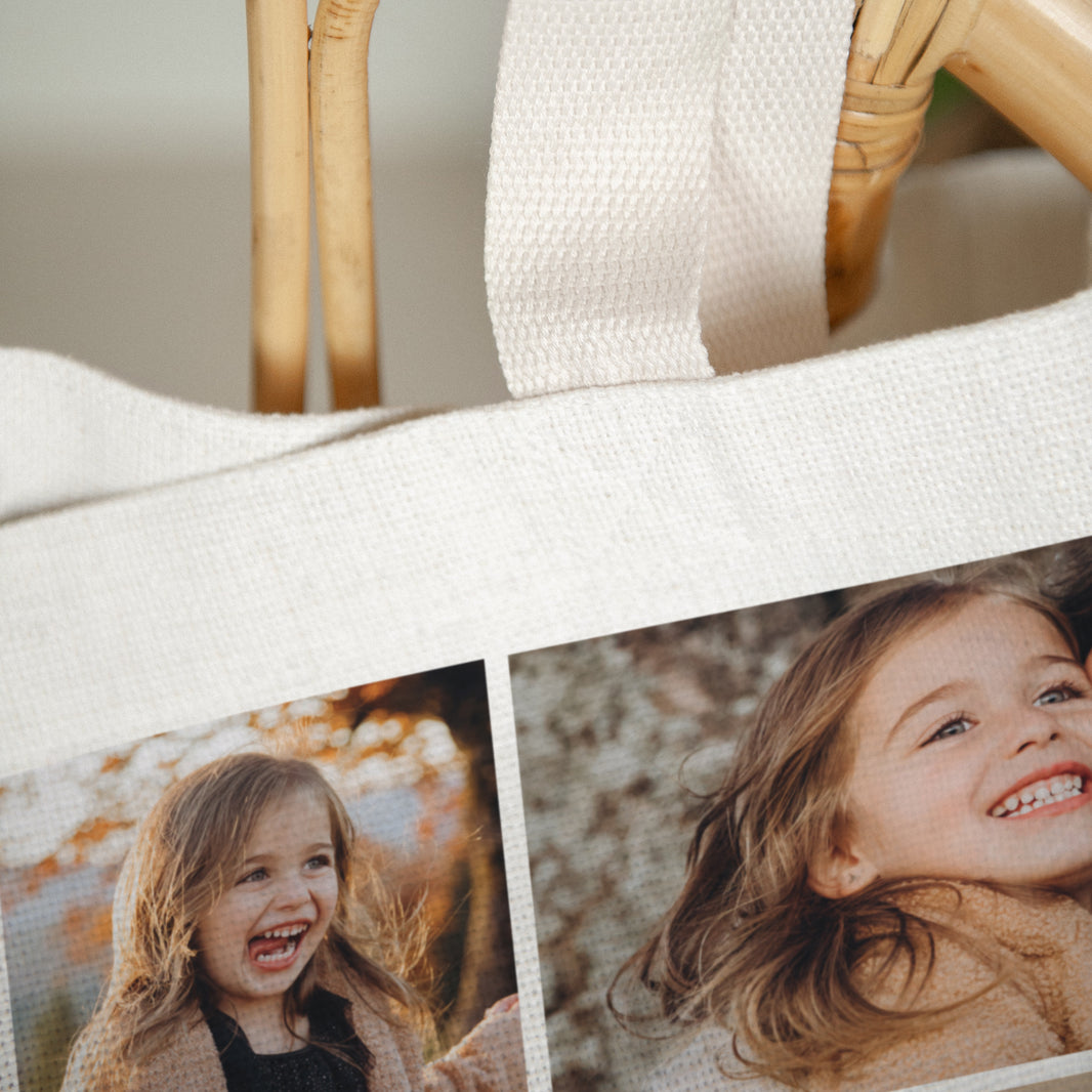 Tote bag Objets Anse en toile Multiphotos kraft photo N° 3